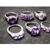 Image 5 : Stunning Sterling Silver Rings Ft. Amethyst & Other Purple Stones  - Total Weight: 24.6 Grams
