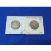 Image 1 : 2 RARE U.S. Silver Seated Liberty Quarters: 1840-O Variety 1 NO MOTTO and 1875 Variety 4