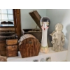 Image 1 : Angel Statue, Unique Head Statue And Two Wooden Baskets