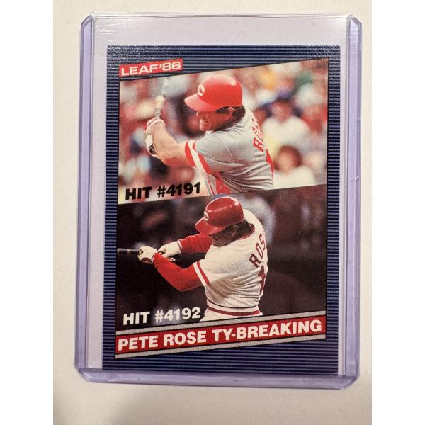 1986 Leaf Pete Rose Hit Record Baseball Card In Protective Holder - High Grade Card