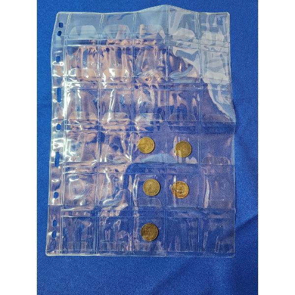 x5 Assorted Years U.S. Indian Head Cents and Plastic Binder Sheet