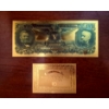 Image 3 : Pure 24k 999 Gold Foil United States 1896 Educational $5 Lg Note Processed in Pure GOLD wCOA