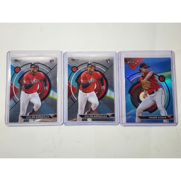 2023 Topps Finest Cleveland Guardians Trading Cards Including Oscar Gonzales, Shane Bieber