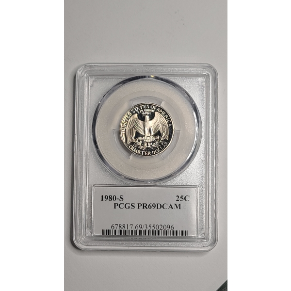 PCGS 1980-S PR69 DCAM Washington Quarter Signed By Thomas Cleveland U.S Mint Master Coin Designer