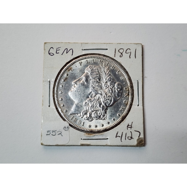 Beautiful 1891 Morgan Silver Dollar GEM BU-Like