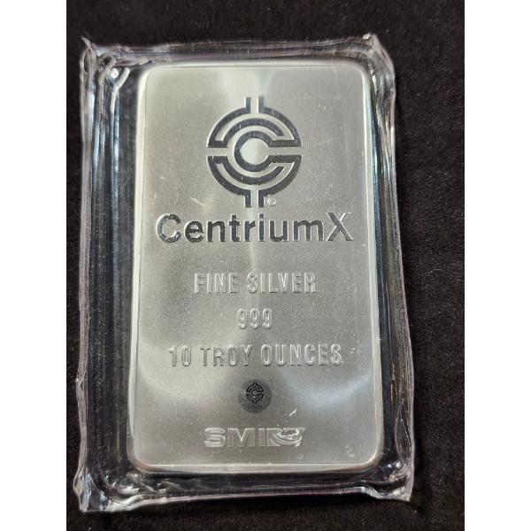 10 Troy Oz 999.9 Fine Silver Bar by Sunshine Mint Featuring Centrium X Design