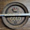 Image 2 : Vintage 15" Tuborg Gold Barrel End Faux Wood Foam Bar Sign