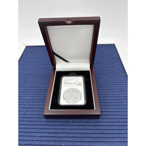 2019 (W) Silver Eagle MS 70 Struck at West Point Mint - .999 Silver - FV $1.00 - Encapsulated 
