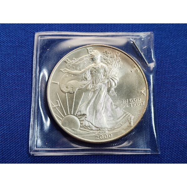 2000 $1 Silver American Eagle 1 oz Fine Silver 