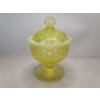 Image 15 : Uranium Glass Candy Dish Standing About 6 Inches Tall - Incredible Condition & Magnificent Glow!