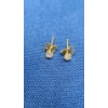 Image 1 : 14K Gold Earrings With Clear Stones - Weight: 0.3g
