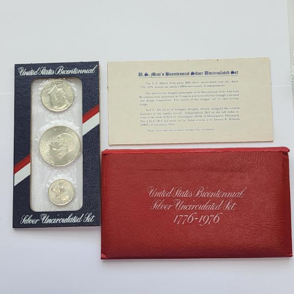 1776-1976 U.S. Bicentennial Silver Uncirculated 3-Coin Set - 40% Silver 