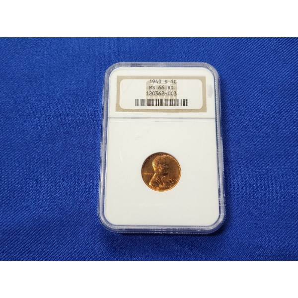 NGC MS 66 RD 1940-S Lincoln Wheat Cent