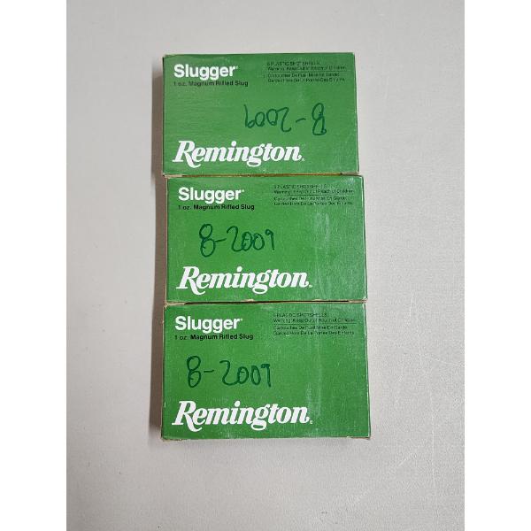 3 Full Boxes of Remington Slugger 12 Gauge Rifled Slug 3in - 15 Total 
