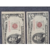Image 4 : Lot of Two $5 Red Seal Federal Reserve Notes - 1953 & 1963