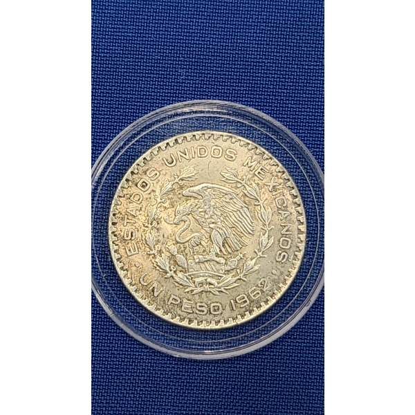 1962 Mexican 1 Peso 10% Silver Coin ASW: 0.0514oz