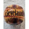 Image 2 : Cleveland Indians Collector's Baseball ft. Chief Wahoo - Unique Wood Grain Color 