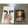 Image 1 : 2 Cow Decorative Photo Frames - ~29.5x 20" & ~19x15" 