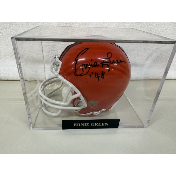 Ernie Green Autographed Cleveland Browns Mini Helmet in storage cube - '48 - Riddell