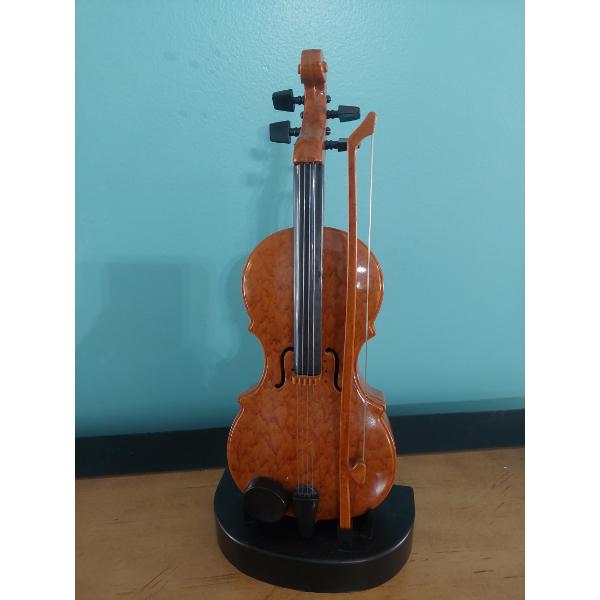 Very Unique Violin Style Music Box With Stand As Shown