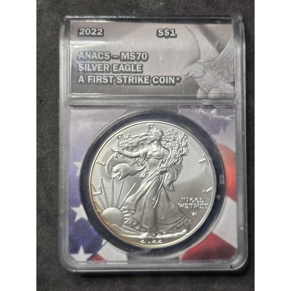 ANACS MS70 2002 American Silver Eagle First Strike Coin