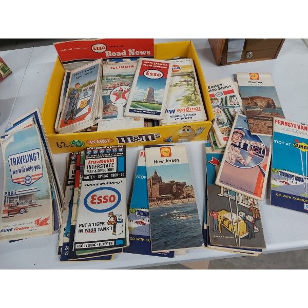 Vintage Collection Of Gas Station Road Maps As Pictured