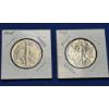 Image 1 : Two 1945 90% Silver Walking Liberty Half Dollars