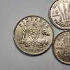 Image 3 : 3 Sterling Silver Australian Coins: x1 1943 Six Pence & x2 1943 Three Pence TOTAL ASW: 0.168ozt