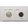 Image 1 : 1935 U.S Buffalo Nickel & 1897 U.S Indian Head Cent - Face Value: $0.06