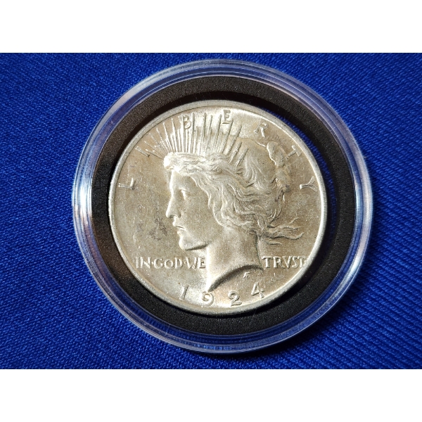 1924 90% Silver Peace Dollar in Coin Capsule