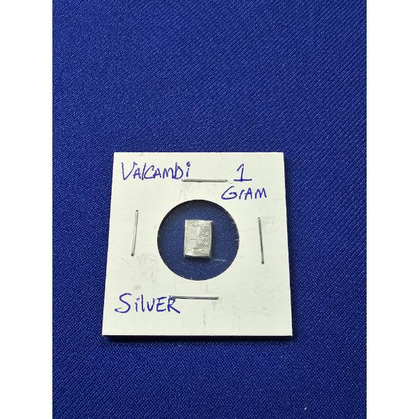 One Gram .999 Fine Valcambi Silver Bar