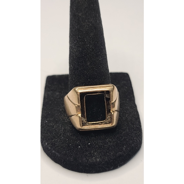 Vintage Men's 10K Yellow Gold Signet Ring With Empty Bezel - Size 11 - Weight: 7.2g
