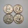 Image 1 : Four 1957-D United States 90% Silver Franklin Half Dollars - FV: $2.00