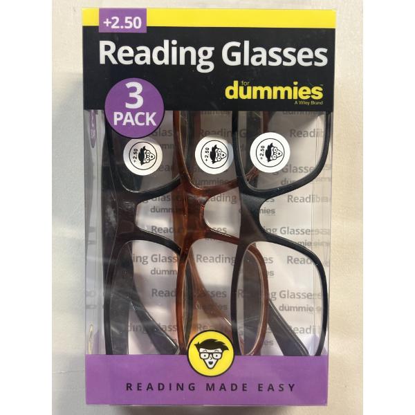 Brand New - Stylish 3 Pairs - Reading Glasses +2.50