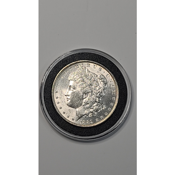 1889 90% Silver Morgan Dollar In Coin Capsule - Excellent Condition