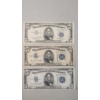 Image 1 : (3) United States Series 1934 B, 1934 C & 1953 A $5 Silver STAR Certificates - Face Value: $15.00
