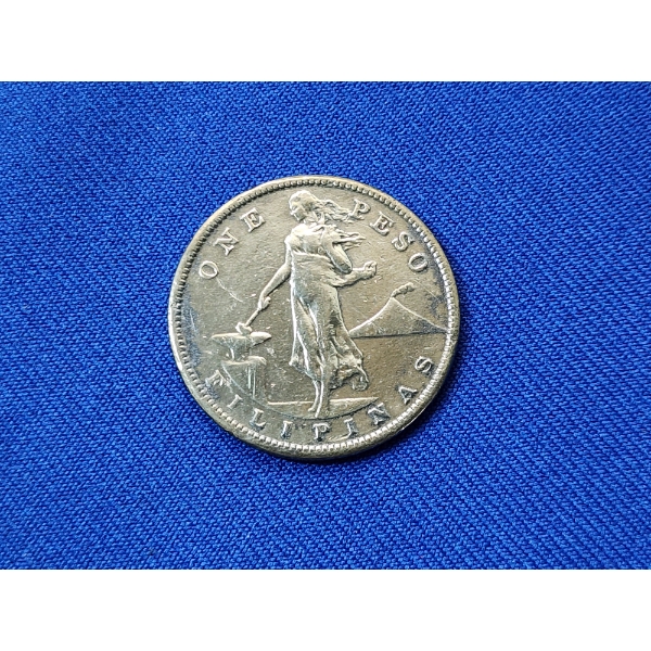 1907-S Philippines United States One Peso Silver Coin ASW: 0.5144 oz 