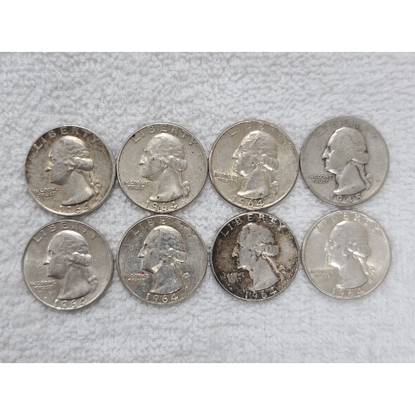 $2 Face Value of 90% Silver Washington Quarters - Assorted Years & Condition!