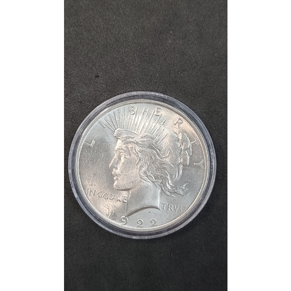 United States 1922 90% Silver Peace Dollar In Coin Capsule