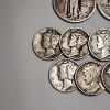 Image 3 : Assorted U.S. 90% Silver Coins: Mercury Dimes, Standing Liberty Quarter, & Washington Quarter FV: $1