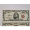 Image 2 : (3) United States Series 1963 $5 Red Seal Bank Notes - Face Value: $15.00