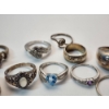 Image 6 : Assorted Sterling Silver Rings and Earrings Total Weight 53.5g Sizes 4-10
