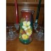 Image 2 : Group Lot - 3 Pcs - Superb "ROYAL BONN"  Hand Ptd Floral Vase & 2 Dbl Crystal Candle Holders