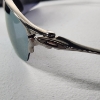 Image 4 : Vintage Oakley Half Wire Style Sunglasses Silver Frame Blue Iridium Lenses 57-18 w/ Microfiber Bag