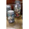 Image 3 : 8 Pc Group Vintage Ball, Atlas Mason Jars With Various Collectibles, Glass Jewels & More - See Pics
