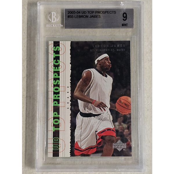 Beckett 9 Mint 2003-04 Upper Deck Top Prospects #55 LeBron James - St. Vincent St. Mary