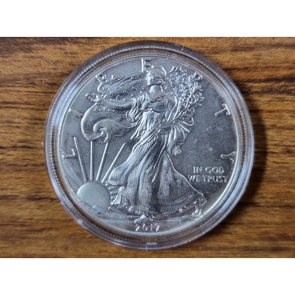 2017 American Eagle 1 Oz .999 Fine Silver Round in Protective Case