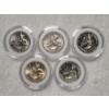 Image 12 : Display Set of Five United States Bicentennial Quarters Including Two Silver - Possible Mint Error!