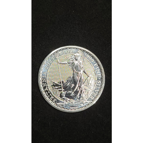 2023 1 oz 999 Fine Silver £2 British Britannia Coin With Trident Privy Mark