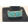 Image 2 : Sterling Silver Inlaid Turquoise Ring - Size 12 & Sterling Silver Italian Horn Pendant - TW: 7.1g
